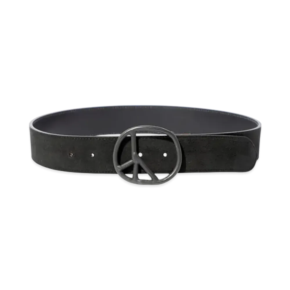 NEEDLES Peace Buckle Belt - Suede Lthr. "Black"