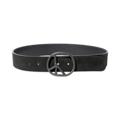 NEEDLES Peace Buckle Belt - Suede Lthr. "Black"