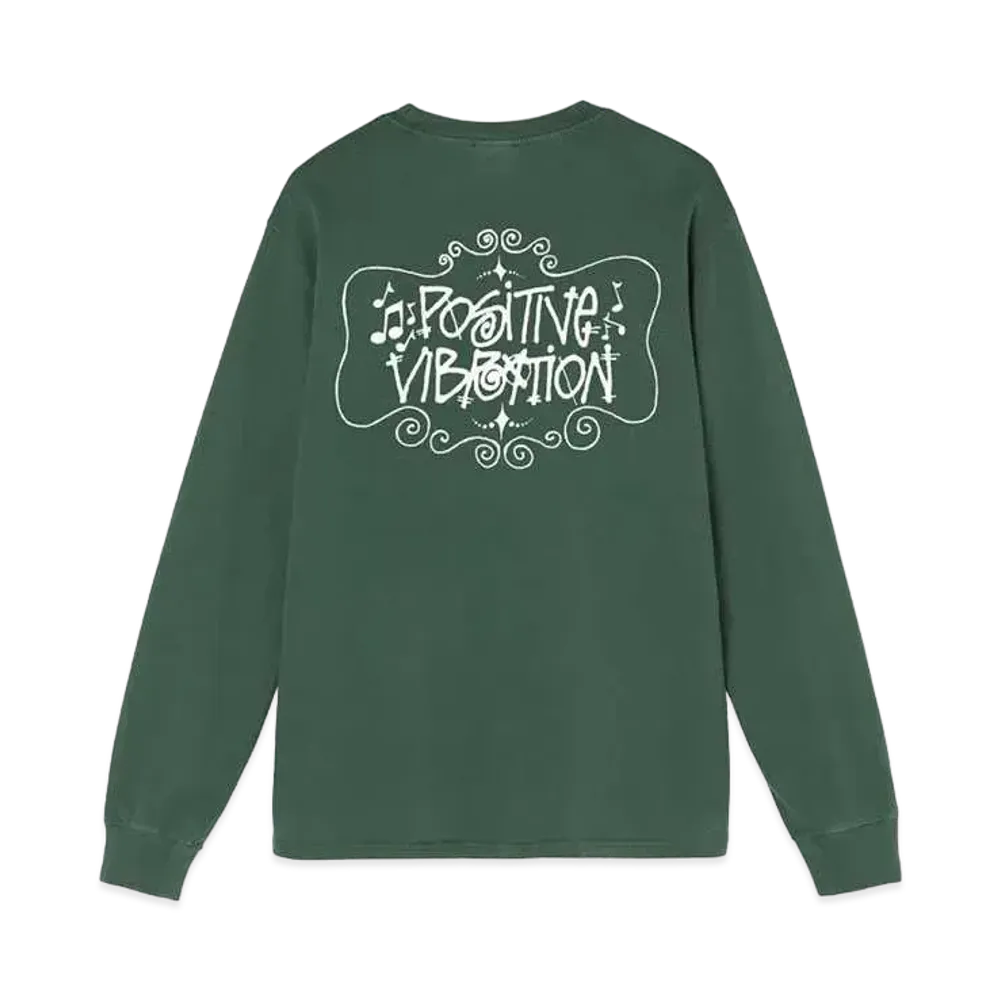 Stussy POSITIVE VIBRATION PIGMENT DYED LS TEE "Pine"