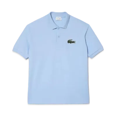 LACOSTE Loose Fit Cotton Pique Polo Shirt "Light Blue"