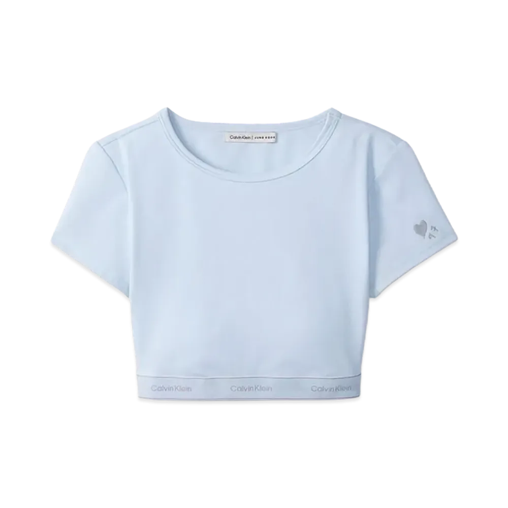 Calvin Klein x Jung Kook of BTS Women's Heritage Cotton Lightly Lined T-Shirt Bralette "Pale Horizon Blue"