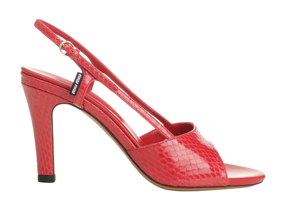 MIU MIU Women's Ayers Slingback Sandals "Red"