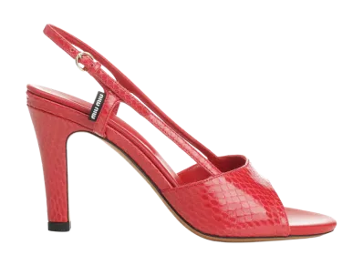 MIU MIU Women's Ayers Slingback Sandals "Red"