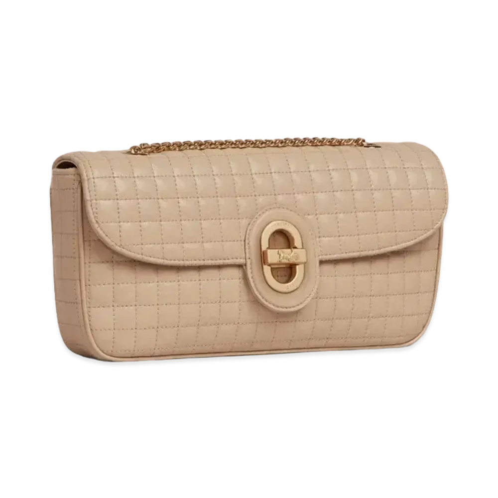 CELINE Medium Chain Sulky Bag in Quilted Lambskin "Beige"