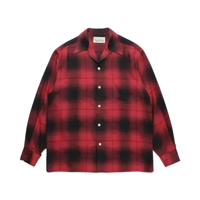 WACKO MARIA Check Open Collar Shirt "Red"