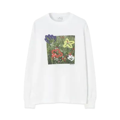 Paul Smith Women's Wild Flowers Long Sleeve T-Shirt "White"