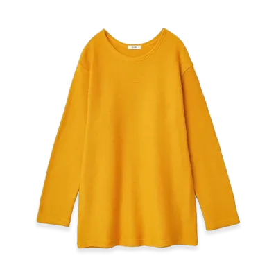 CLANE Women's Loose Vintage Long Sleeve Tops "Yellow"