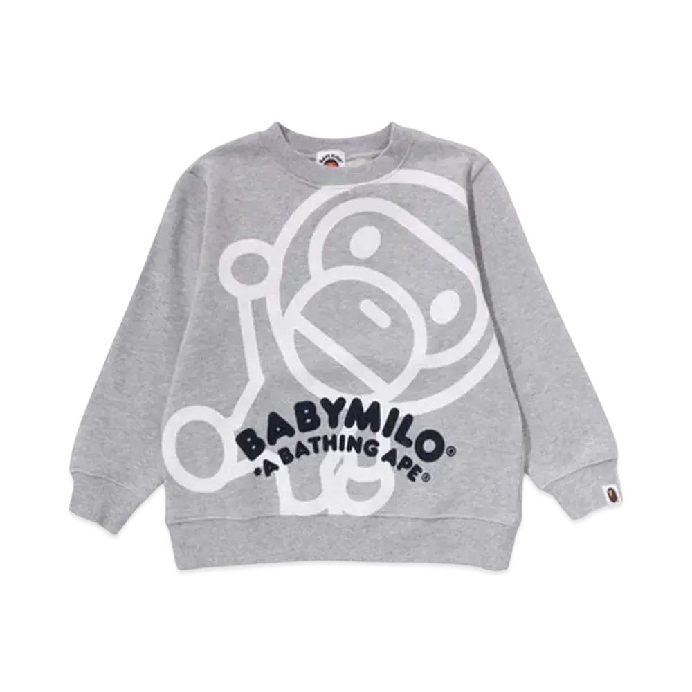 A BATHING APE Big Baby Milo Crewneck Sweatshirt "Gray"