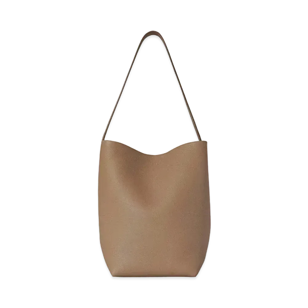 The Row Medium N/S Park Tote Bag in Leather "Dark Taupe"