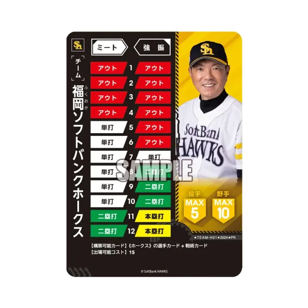 福岡ソフトバンクホークス (小久保裕紀監督写真仕様) PR [TEAM-H01](ソフトバンク プロモーションカード「みずほPayPayドーム福岡 ドリームオーダーデー 入場者プレゼント」)