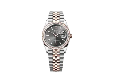 ROLEX Datejust 36mm Oystersteel & Everose Gold Diamond 126281RBR "Slate"