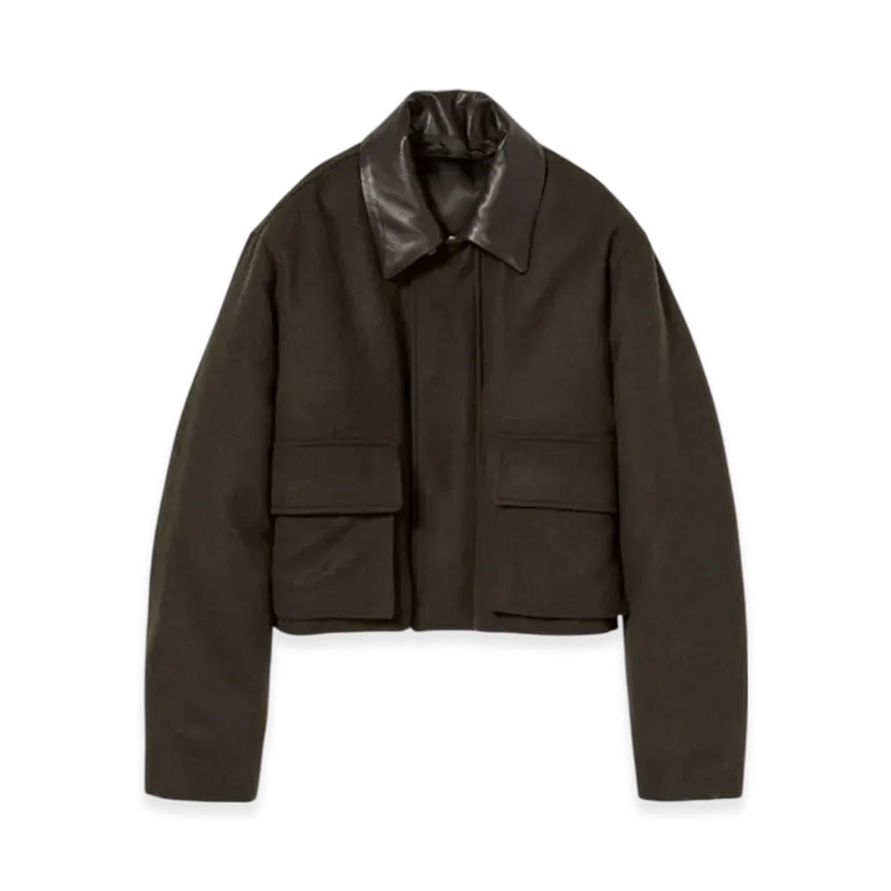 AURALEE Baby Camel Flannel Padded Short Blouson "Dark Brown"
