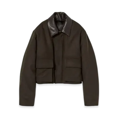 AURALEE Baby Camel Flannel Padded Short Blouson "Dark Brown"
