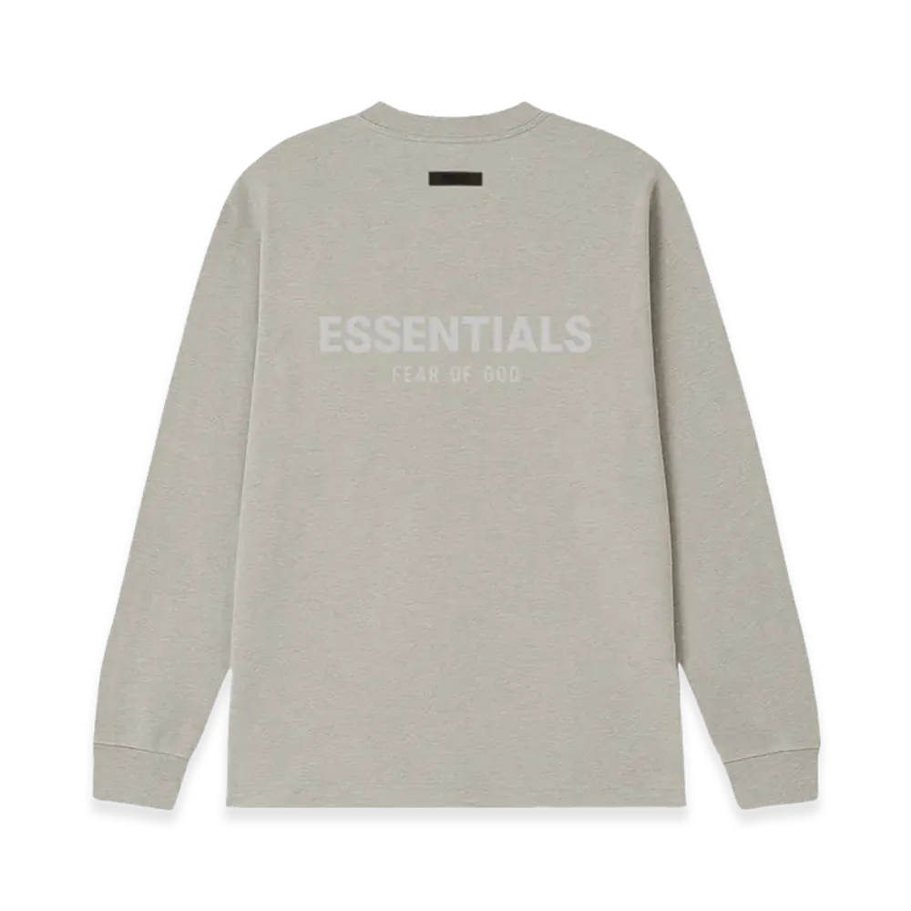 FEAR OF GOD ESSENTIALS Back Silicon Logo L/S T-Shirt "Dark Oatmeal"