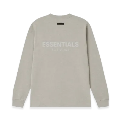 FEAR OF GOD ESSENTIALS Back Silicon Logo L/S T-Shirt "Dark Oatmeal"