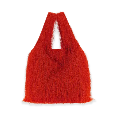 DRIES VAN NOTEN Women's Fringed Tote Bag "Red"