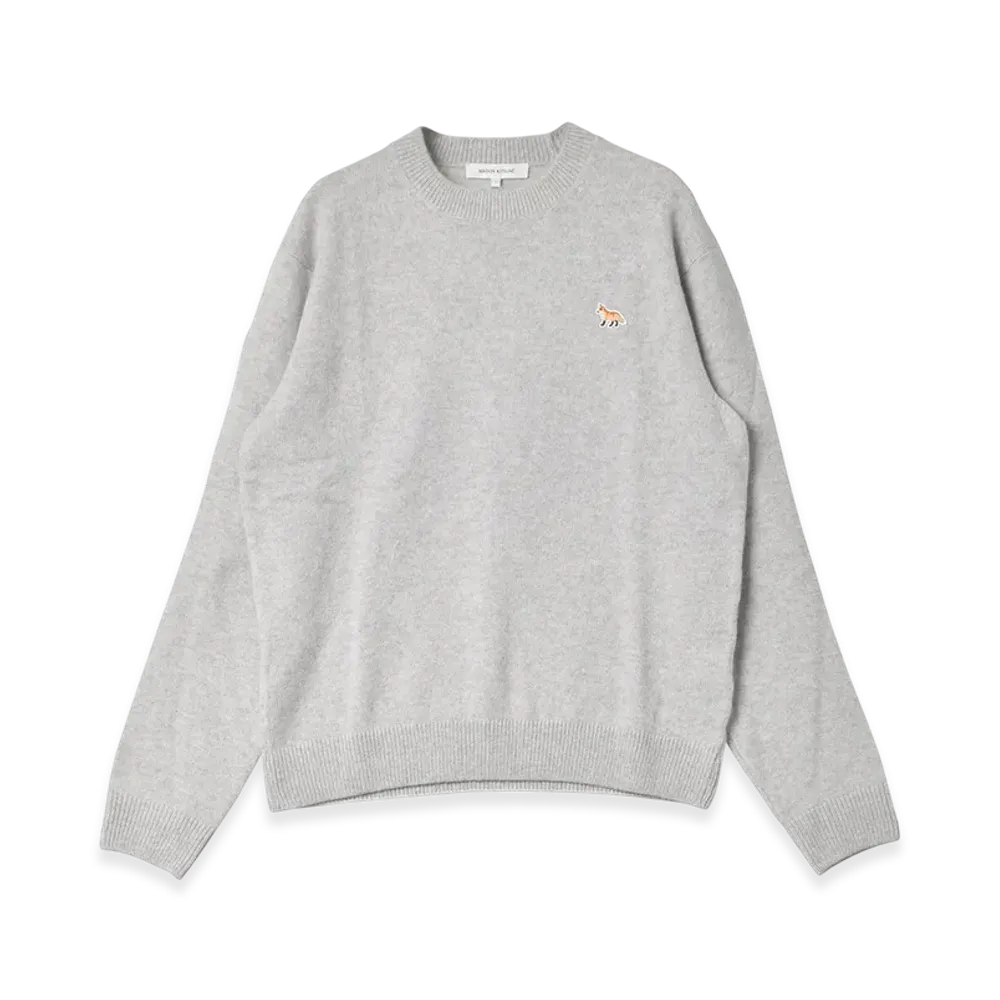 Maison Kitsune Baby Fox Patch Sweater "Light Gray Melange"