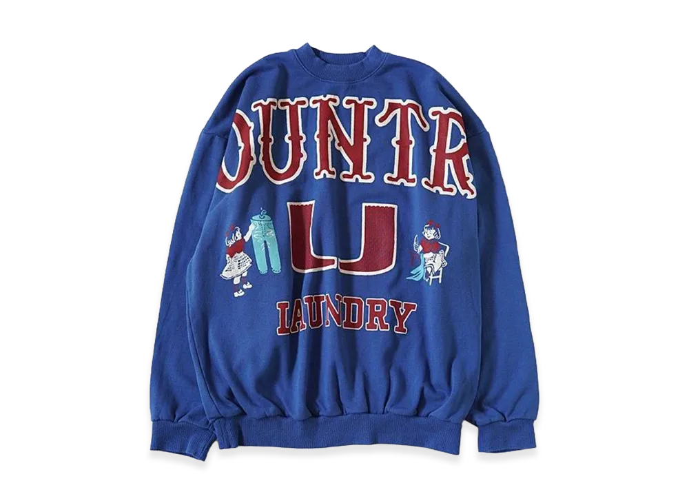 KAPITAL 30/- Fleece Big Sweatshirt (BIG KOUNTRY) "Blue"