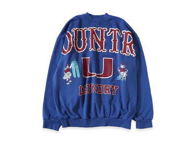 KAPITAL 30/- Fleece Big Sweatshirt (BIG KOUNTRY) "Blue"
