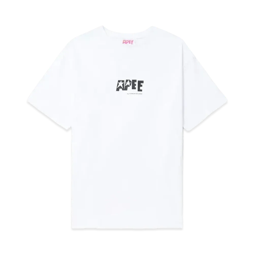 A BATHING APE Graphic Oversized Tee "White"