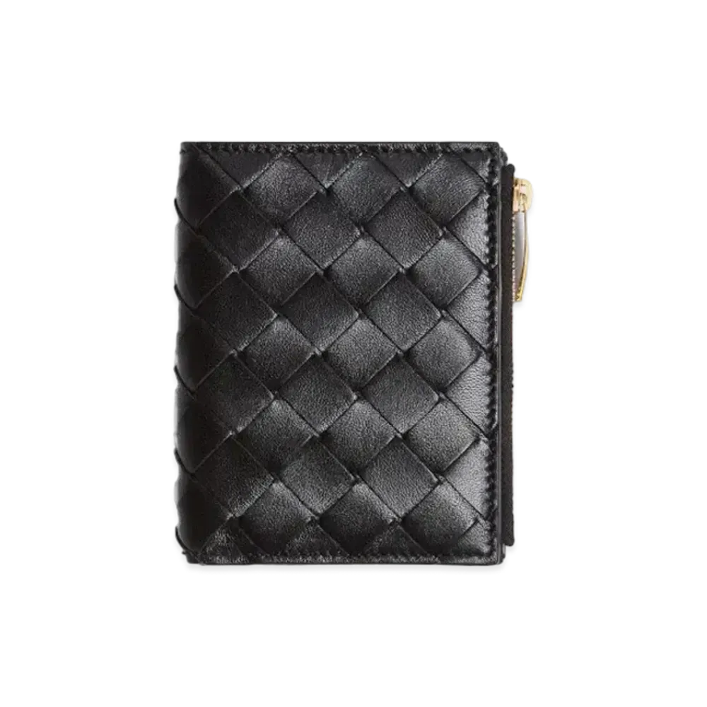 Bottega Veneta Bifold Zipped Wallet "Nero"