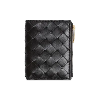 Bottega Veneta Bifold Zipped Wallet "Nero"