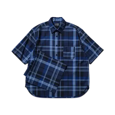 NEW ERA BLACK LABEL SS25 Short Sleeve Madras Check Shirt "Navy"