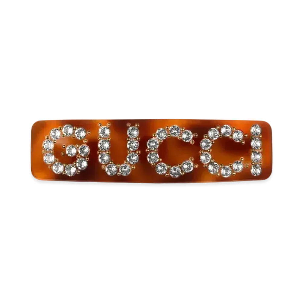 GUCCI Crystal Interlocking G Hair Clip