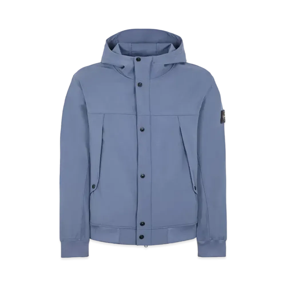 Stone Island 40227 Light Soft Shell-R_E.DYE Technology In Recycled Polyester "Blue Gray"