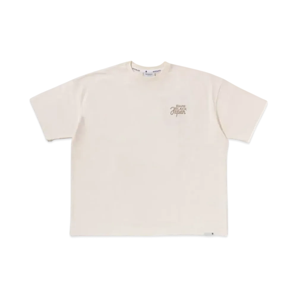 A BATHING APE Bape Black Embroidery Tee "Ivory"