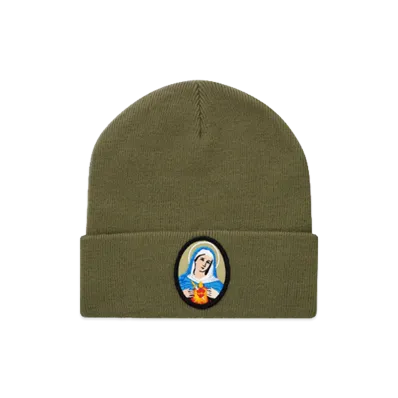 Supreme Virgin Mary Patch Beanie "Olive"