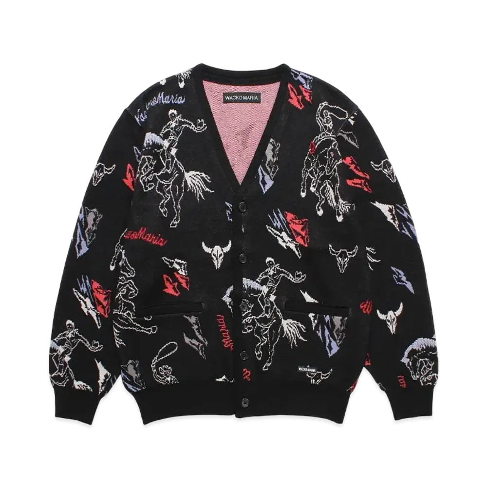 WACKO MARIA Jacquard Knit Cardigan "Black"
