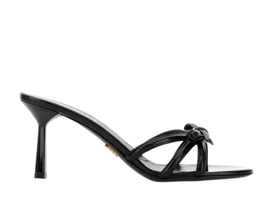 PRADA Women's Black Leather Mules "White"