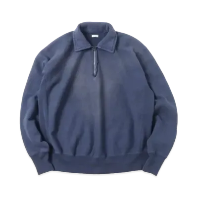 A.PRESSE Vintage Half Zip Sweatshirt "Navy"