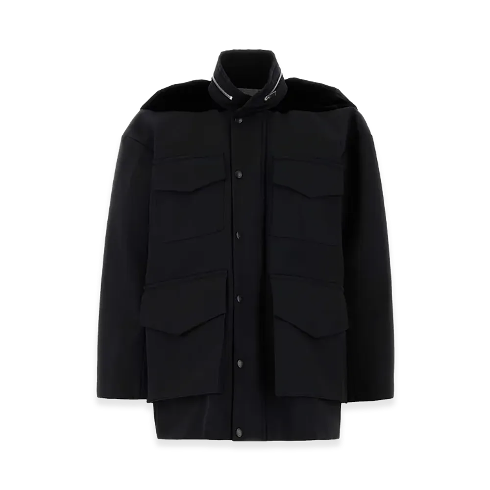 sacai Women's Grosgrain Oversize Jacket "Black"