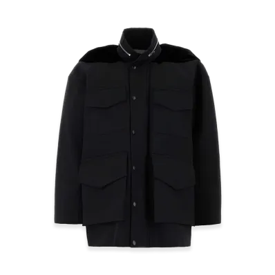 sacai Women's Grosgrain Oversize Jacket "Black"