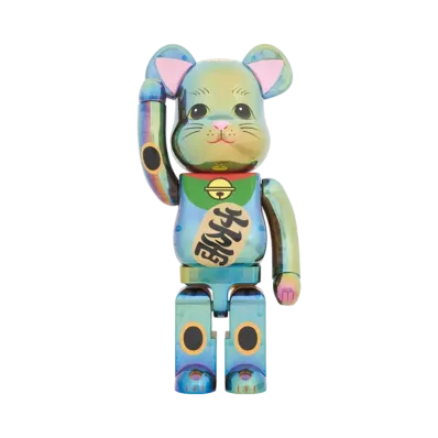 Bearbrick Maneki Neko Black Clear Plating 1000%