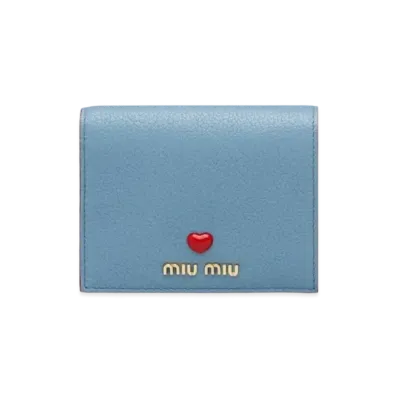MIU MIU Madras Love Wallet "Light Blue"