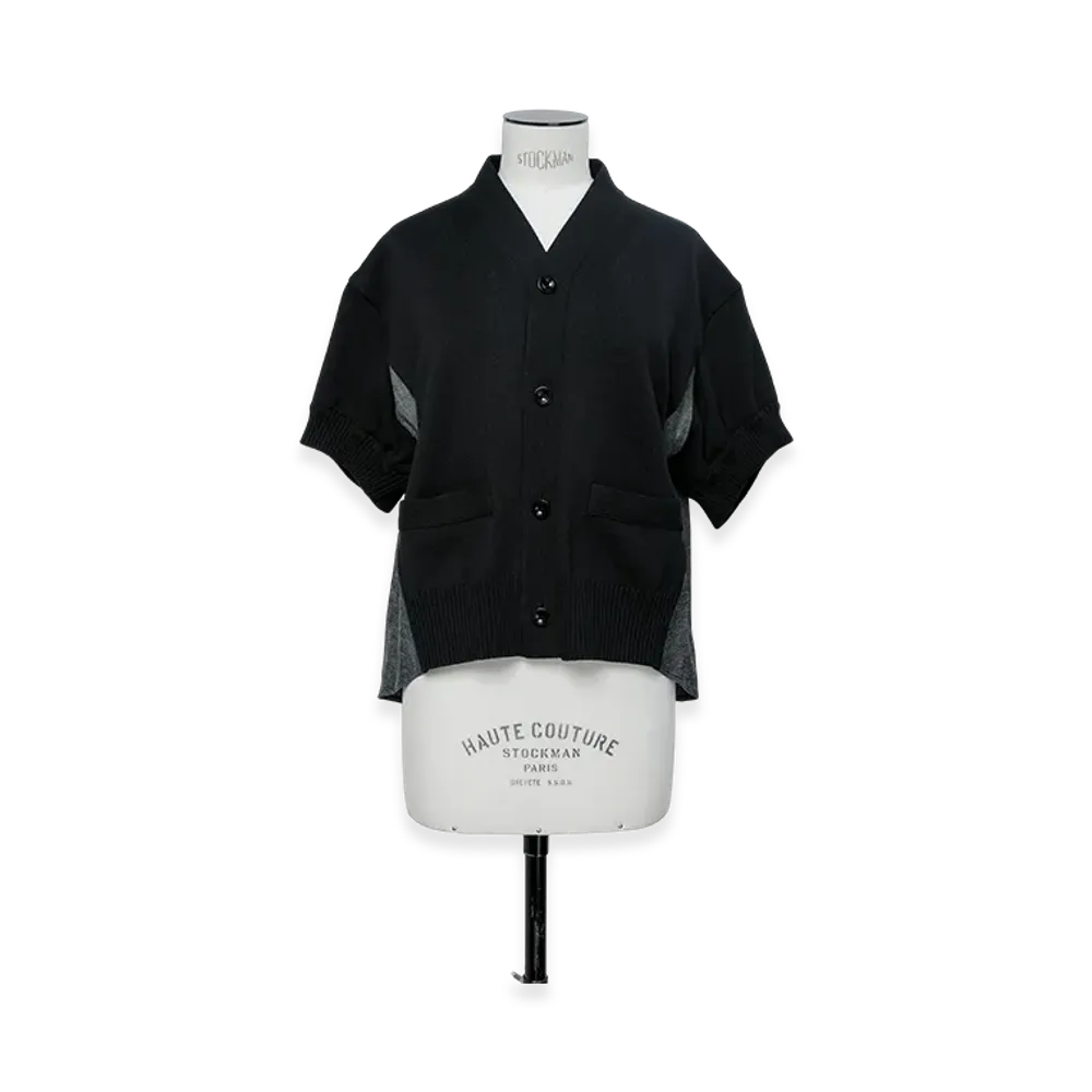 sacai Denim x Knit Cardigan "Black"