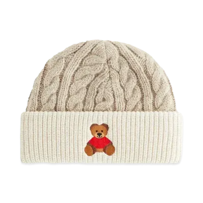 Kith Kithmas Kids Teddy Bear Beanie "Heather Oatmeal"