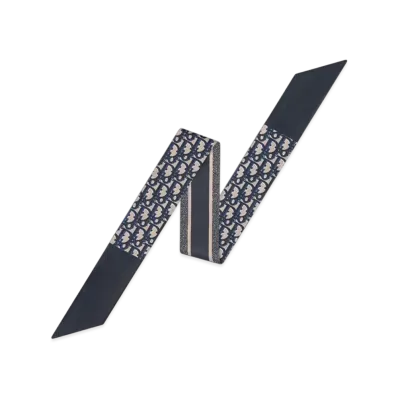 Dior Oblique Mitzah Scarf Silk Twill "Navy Blue"