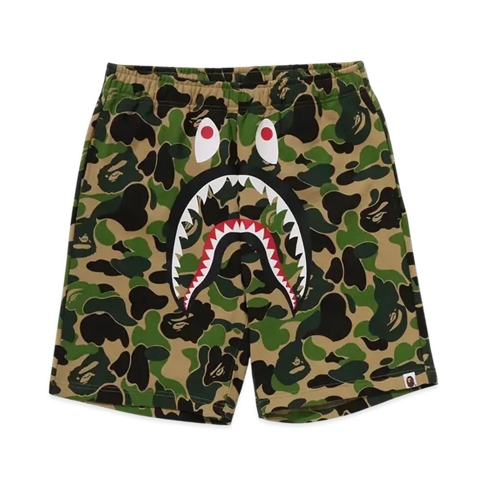 A BATHING APE ABC Camo Shark Sweat Shorts "Green"