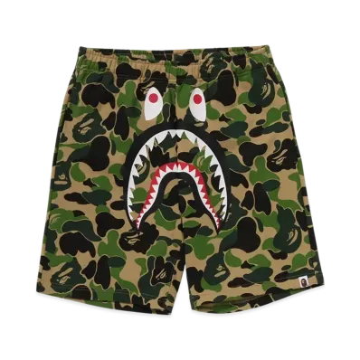 A BATHING APE ABC Camo Shark Sweat Shorts "Green"