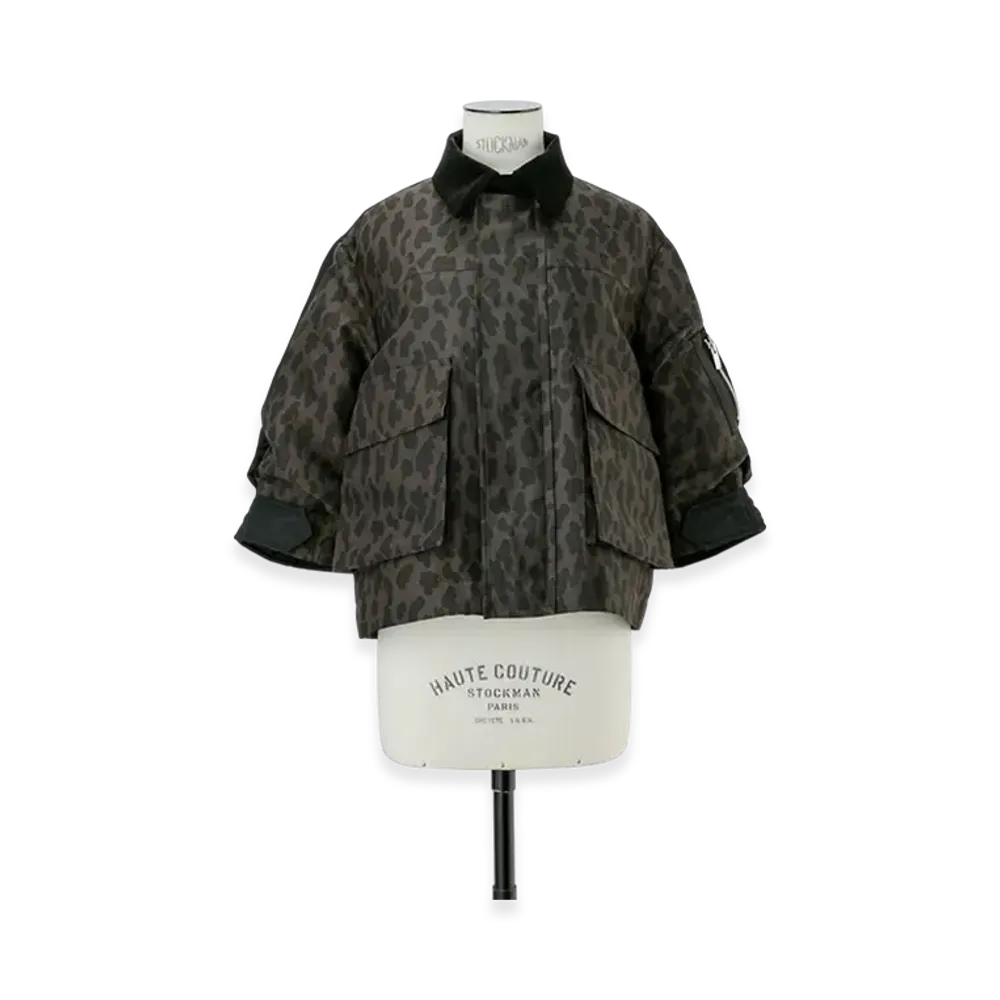 sacai Leopard Print x Nylon Twill Jacket "Brown/Black"