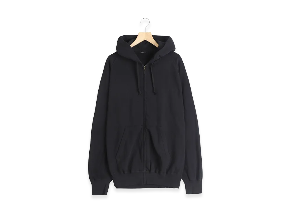 COMOLI LW Cotton French Terry Zip Parka "Black"