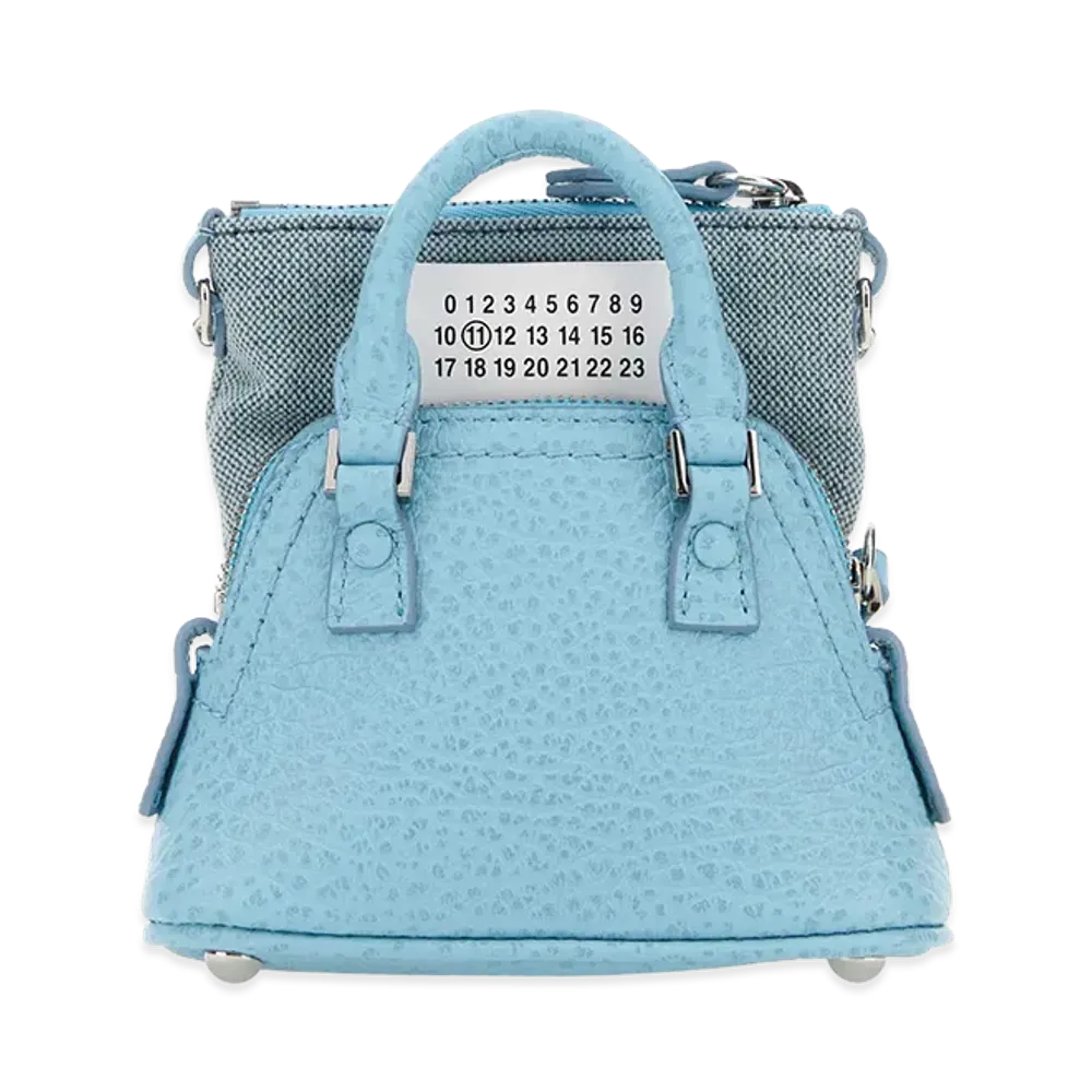 Maison Margiela Women's Light Blue Leather & Fabric 5AC Classique Baby Handbag "Light Blue"
