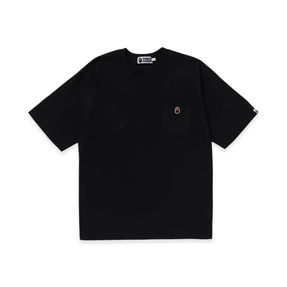 A BATHING APE Ape Head One Point Relaxed Fit Pocket Tee "Black"