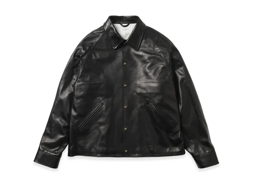 A.PRESSE Leather Coach Jacket "Black"