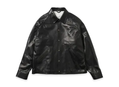 A.PRESSE Leather Coach Jacket "Black"