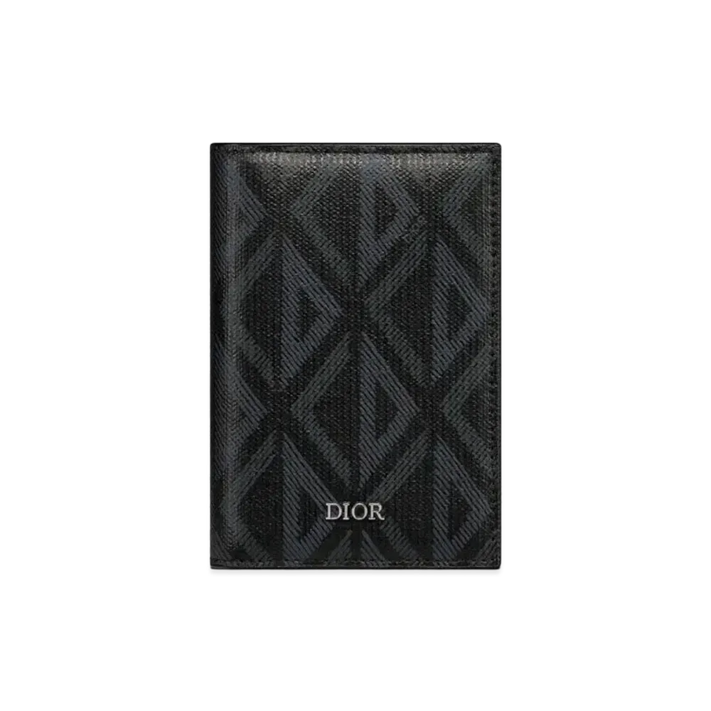 Dior Bi-Fold Card Holder CD Diamond Canvas "Black"